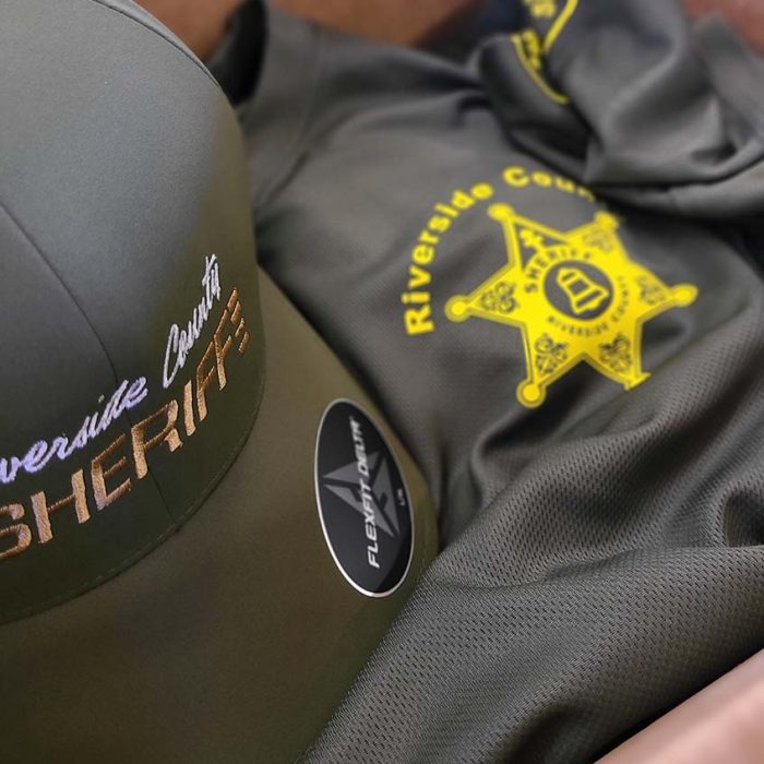 Image of the Riverside County Sheriff Hats and Shirts embroidery collection